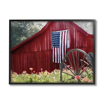 Stupell Home Decor Country Farm Flag Framed Wall Art