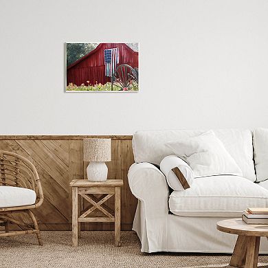 Stupell Home Decor Country Farm Flag Meadow Framed Wall Art