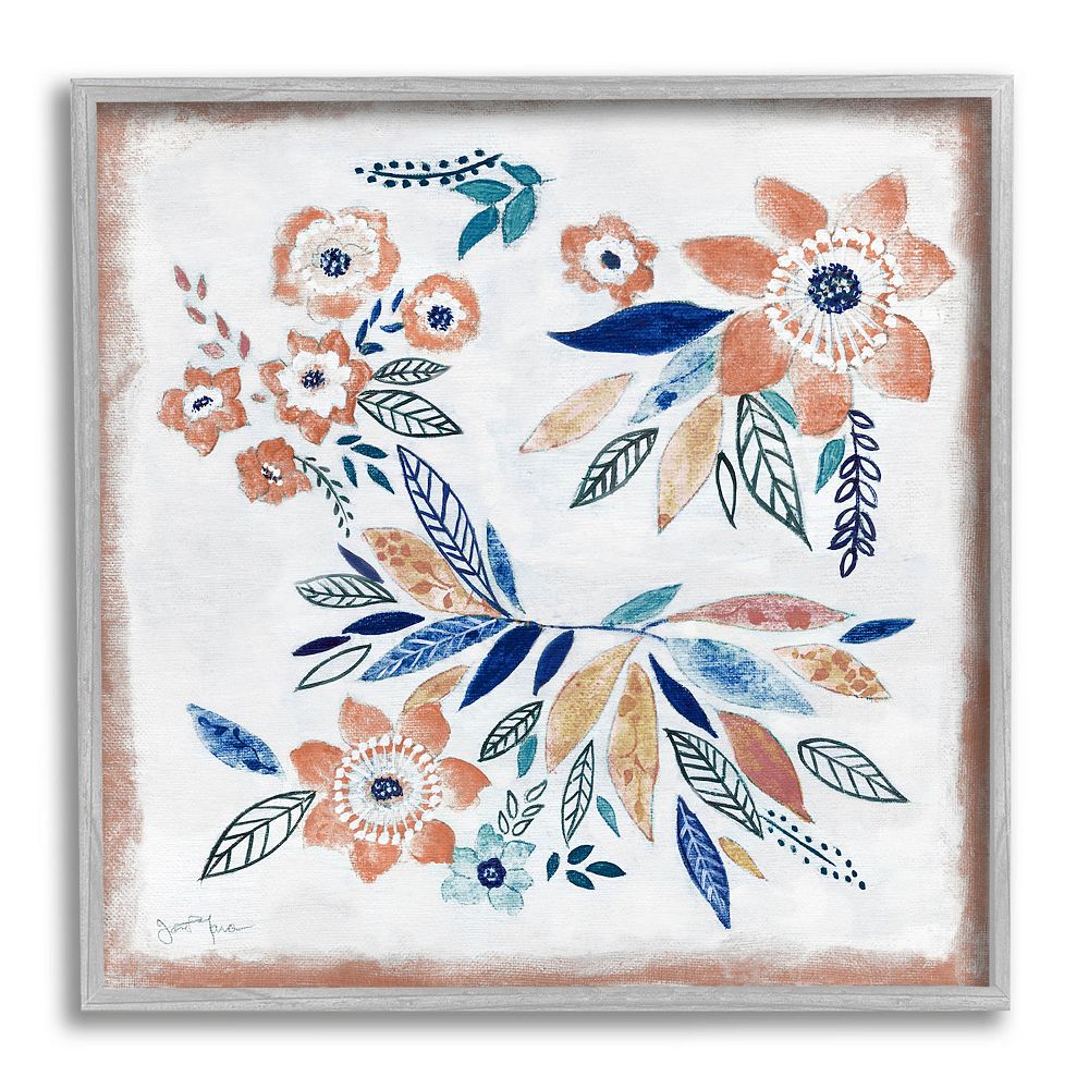 Stupell Home Decor Bohemian Floral Blossom Framed Wall Art