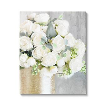 Stupell Home Decor White Rose Bouquet Canvas Wall Art