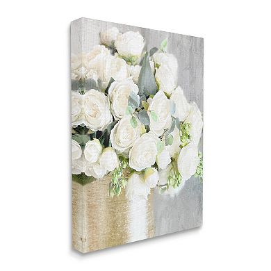 Stupell Home Decor White Rose Bouquet Canvas Wall Art