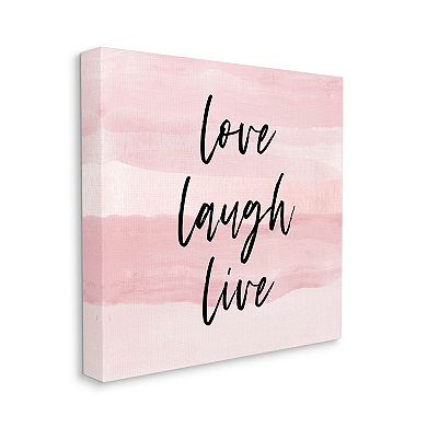 Stupell Home Decor Love Laugh Live Phrase Canvas Wall Art