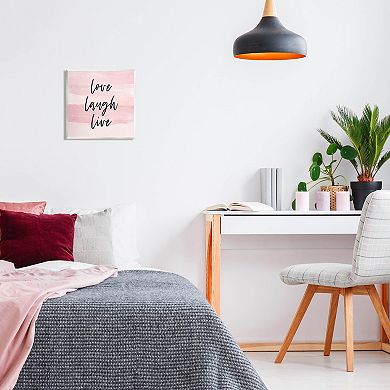 Stupell Home Decor Pink Love Laugh Live Plaque Wall Art