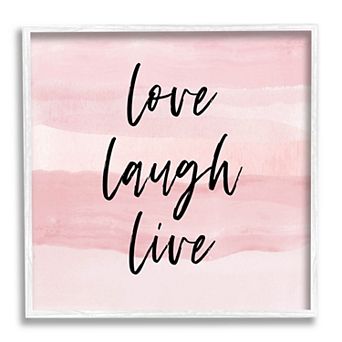 Stupell Home Decor Love Laugh Live White Framed Wall Art
