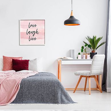 Stupell Home Decor Love Laugh Live White Framed Wall Art