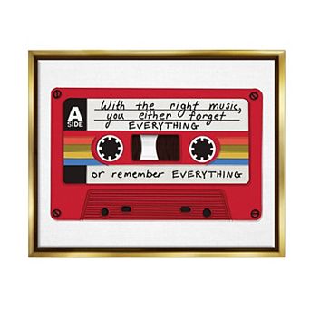 Stupell Home Decor The Right Music Cassette Framed Wall Art