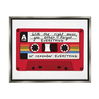 Stupell Home Decor Cassette Right Music Framed Wall Art