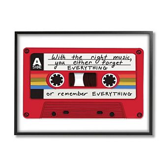 Stupell Home Decor The Right Music Red Cassette Framed Wall Art