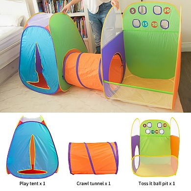 Alvantor 3-in-1 Kids Play Tent & Fun Toss-It Game Zone