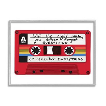 Stupell Home Decor The Right Music Everything Cassette Framed Wall Art