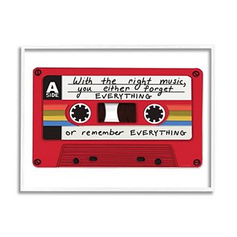Stupell Home Decor The Right Music Cassette White Framed Wall Art