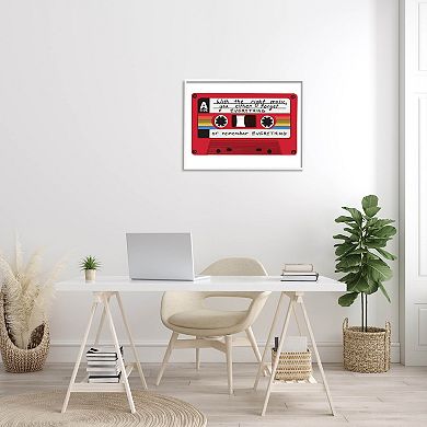 Stupell Home Decor The Right Music Cassette White Framed Wall Art