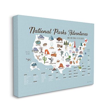 Stupell Home Decor National Parks Adventures USA Canvas Wall Art