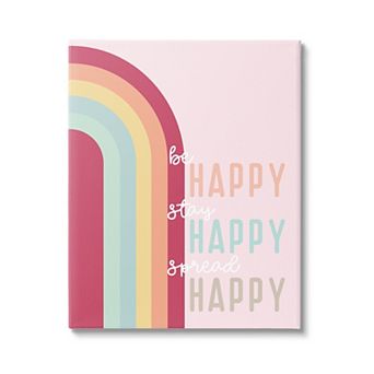 Stupell Home Decor Spread Happy Rainbow Canvas Wall Art