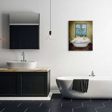 Stupell Home Decor Ducks Bath Tub Canvas Wall Art