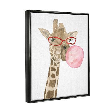 Stupell Home Decor Fun Giraffe Bubblegum Framed Wall Art
