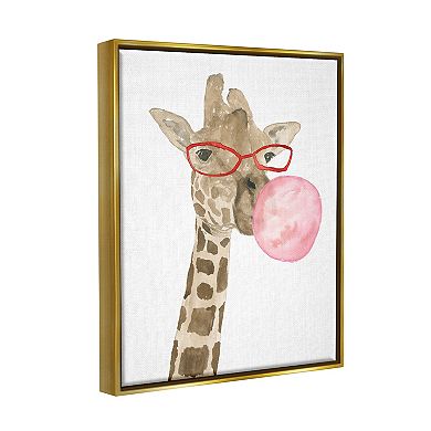 Stupell Home Decor Bubblegum Fun Giraffe Framed Wall Art