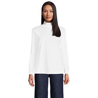 Petite Lands' End Long Sleeve Super T Mock Neck Top