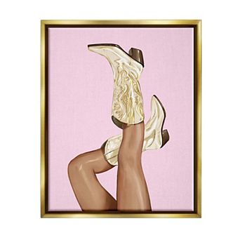 Stupell Home Decor Pink Country Cowgirl Framed Wall Art