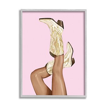 Stupell Home Decor Cowgirl Boots Country Framed Wall Art
