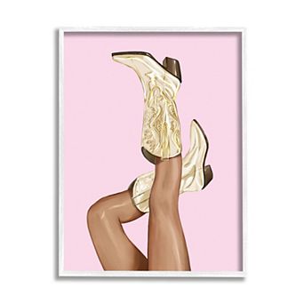 Stupell Home Decor Pink Country Cowgirl Boots Wall Art