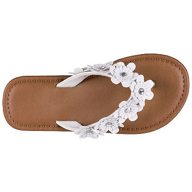 Girls Elli by Capelli Matte Faux Leather Thong Sandals