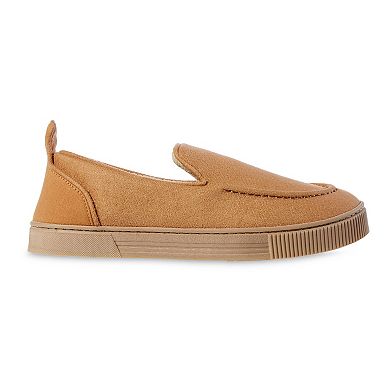 isotoner Memory Foam Microsuede & Canvas Emmett Men's Closed Back Slippers