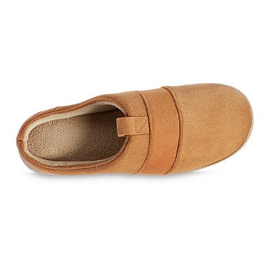 isotoner Memory Foam Microsuede & Canvas Emmett Men's Hoodback Slippers