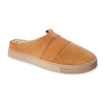 isotoner Memory Foam Microsuede & Canvas Emmett Men's Hoodback Slippers