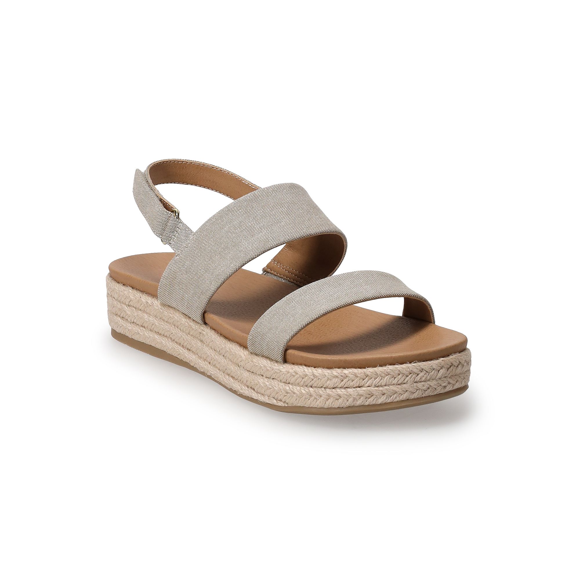 LC Lauren Conrad Paruka Womens Slide Slingback Sandals, Size: 5, Beige