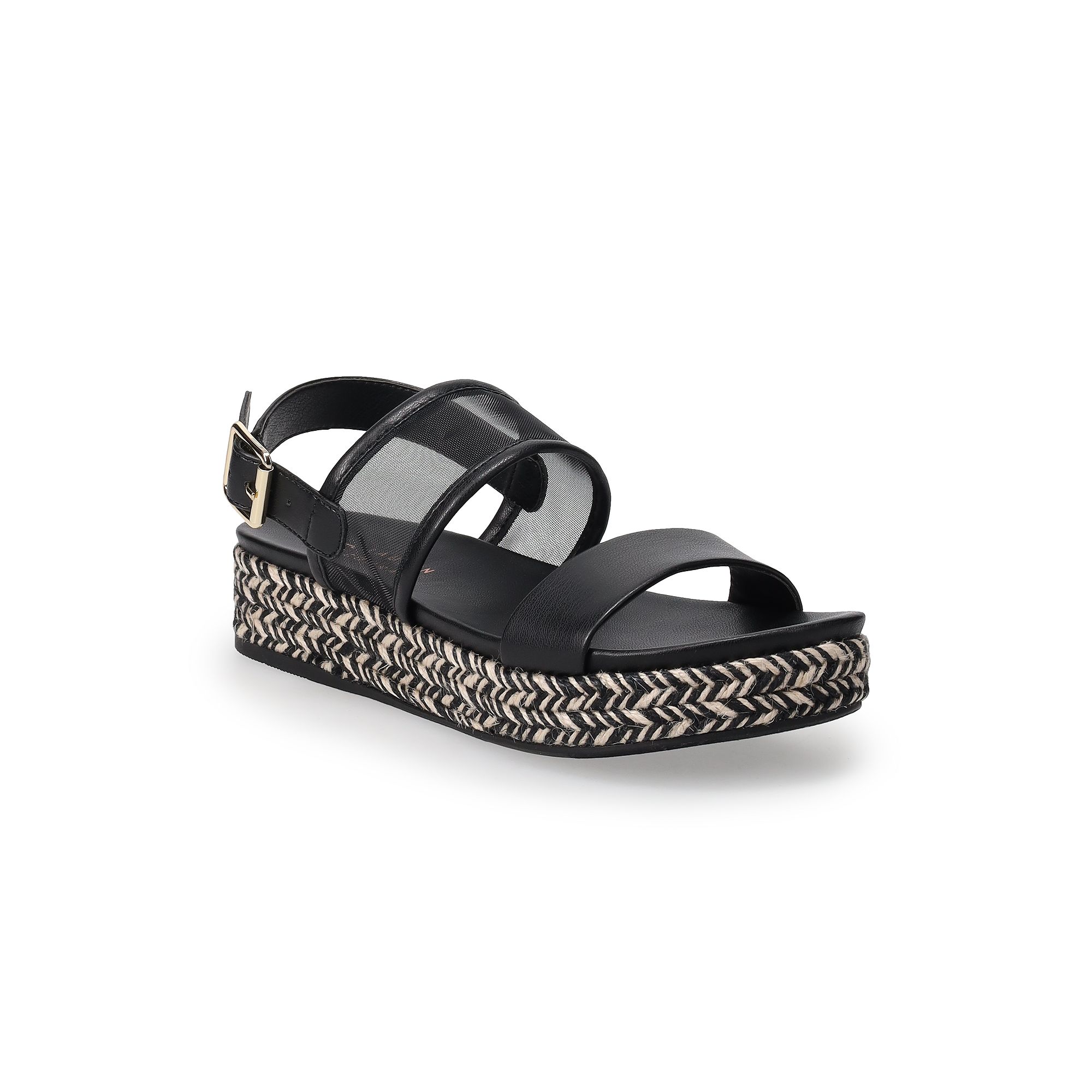 LC Lauren Conrad Paruka Womens Slide Slingback Sandals, Size: 5, Black