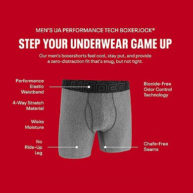 Men's Under Armour 3-pack Performance Tech 9-in. Long Leg Boxer Briefs
