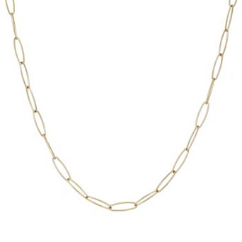 Men's LYNX Gold-Tone Ion-Plated Stainless Steel Paperclip Chain Necklace
