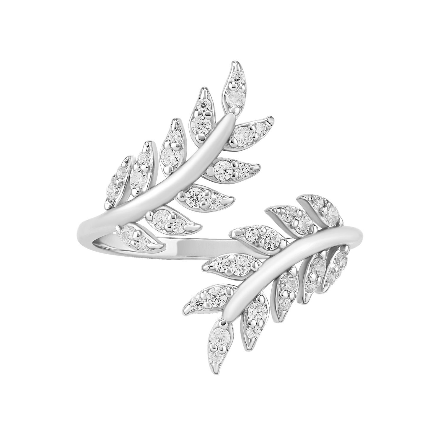 Leaf Rings for Women, Leaf Rings Sterling Silver, CZ Leaves Ring, Stacking  Ring Gold Plated, CZ Rings Size 10, Dainty Gold Rings 