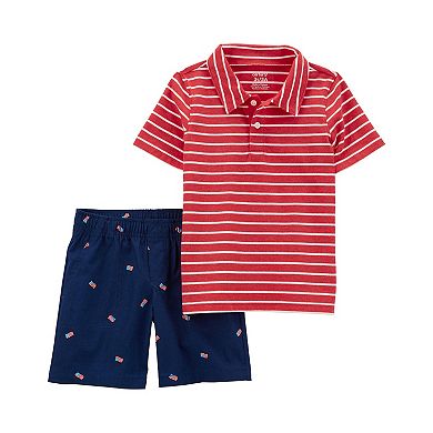 The Two Stripes Polo Shirt With Shorts For Kids
