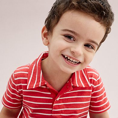 Toddler Boy Carter's 2-Piece Striped Polo Shirt & Shorts Set