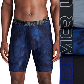 Men's Under Armour 3-pack Performance Tech Printed 9 in Long Leg Boxer Briefs
