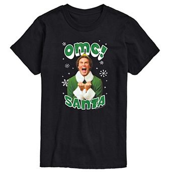 Big & Tall Elf Omg Santa Elf Graphic Tee