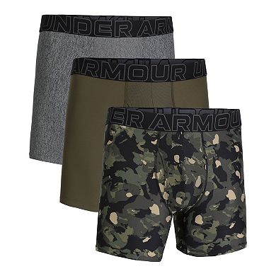 Men's Under Armour 3-pack Performance Tech Printed 6-in. Boxer Briefs