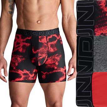 Men's Under Armour 3-pack Performance Tech Printed 6 in Boxer Briefs