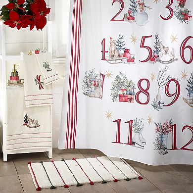 Avanti Holiday Countdown Shower Curtain