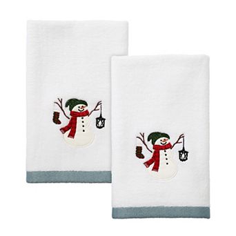 Avanti Snowman Park Fingertip Towel 2 pc Set