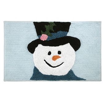 Avanti Blue Snowman Winter Bathroom Rug