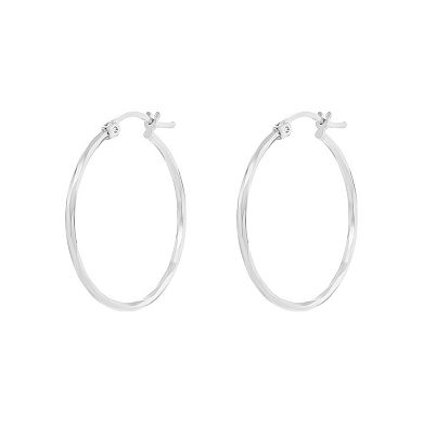 PRIMROSE 18k Gold Plated Twist Hoop Earrings