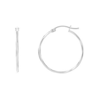 PRIMROSE 18k Gold Plated Twist Hoop Earrings