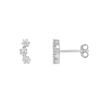 PRIMROSE Sterling Silver Cubic Zirconia Crawler Stud Earrings