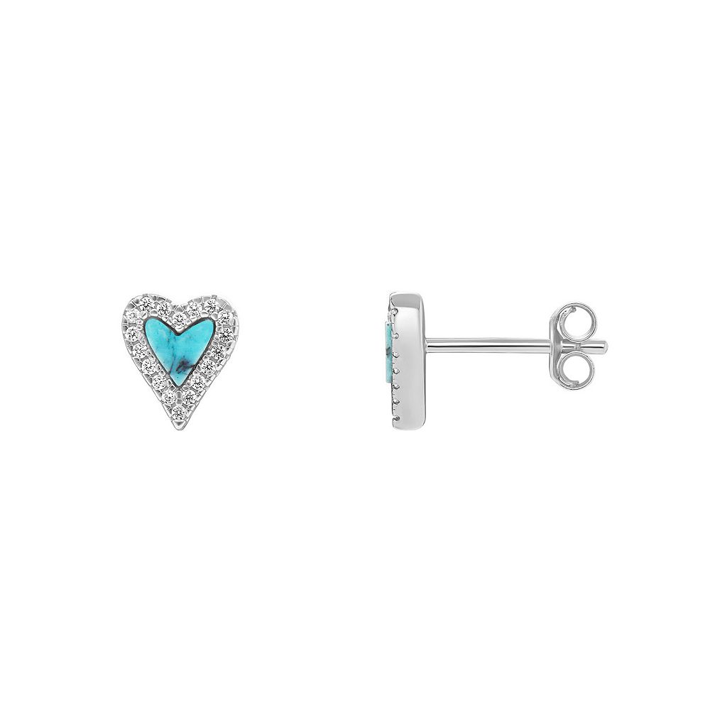 Esme Heart Stud Cubic Zirconia OS main image 0