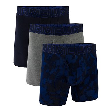 Men's Under Armour 3-pack Performance Cotton Stretch Fashion 6-in. Boxer Briefs