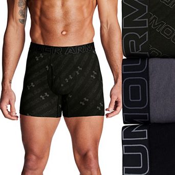 Men's Under Armour 3-pack Performance Cotton Stretch Printed 6 in Boxer Briefs