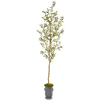 nearly natural 7.5-ft. Olive Artificial Tree in Decorative Planter